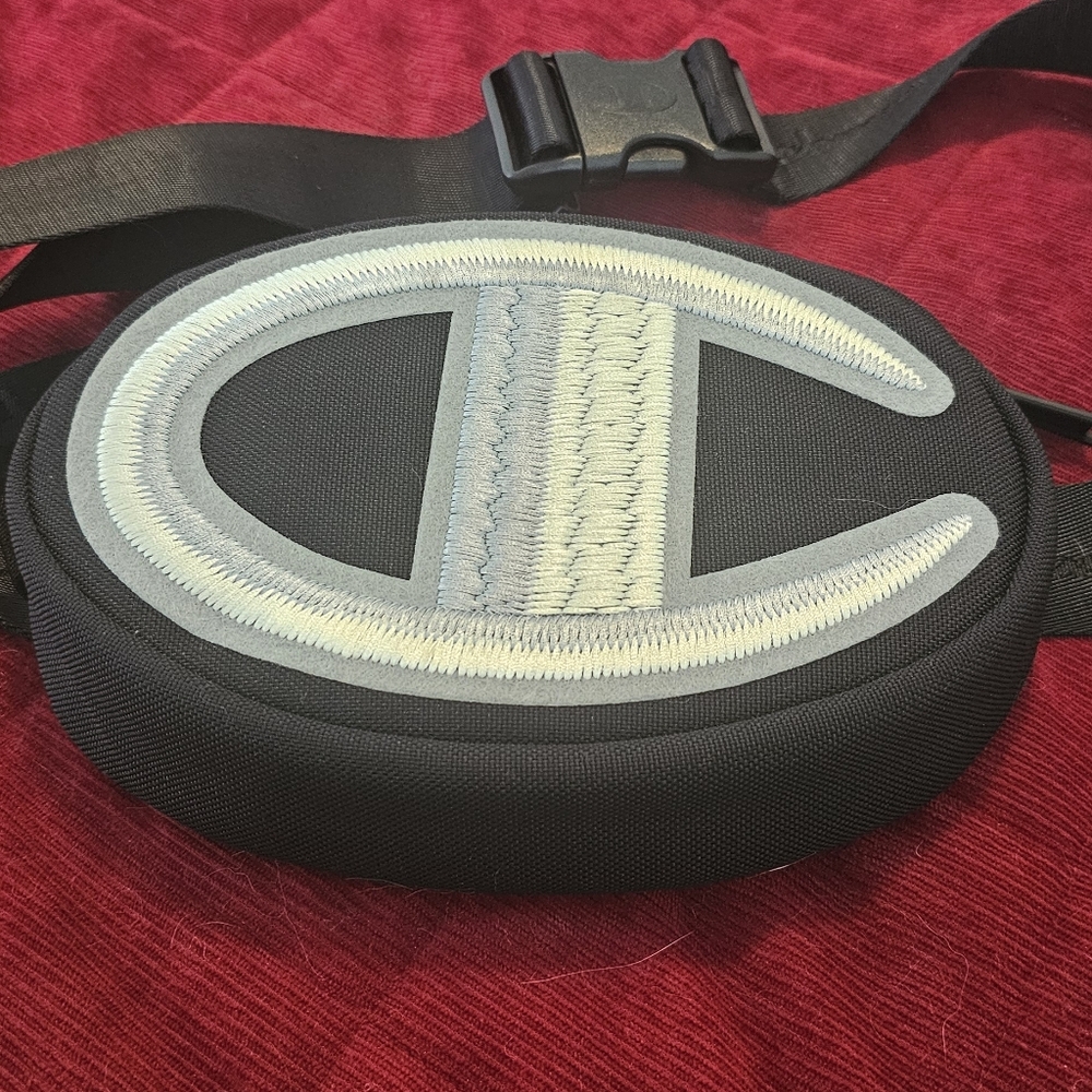 Champion Black and White Logo Crossbody Bag For Men Or Women